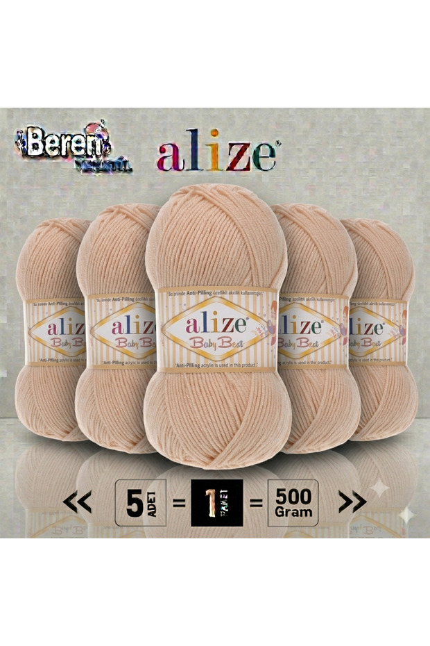 Baby Best - 382 Powder Pink - 5-Pack - 100Gr/240M - Baby Yarn - Anti Pilling Non-Pilling Yarn
