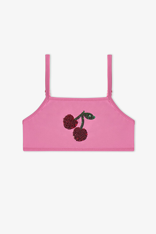 Hellrosa Mädchen-Kirsch-Halter-Bikini-Set - 2