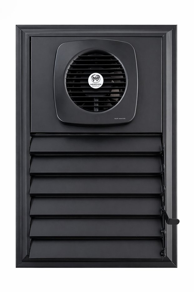 30X40 Aluminum Matte Black Bathroom Screen with Fan