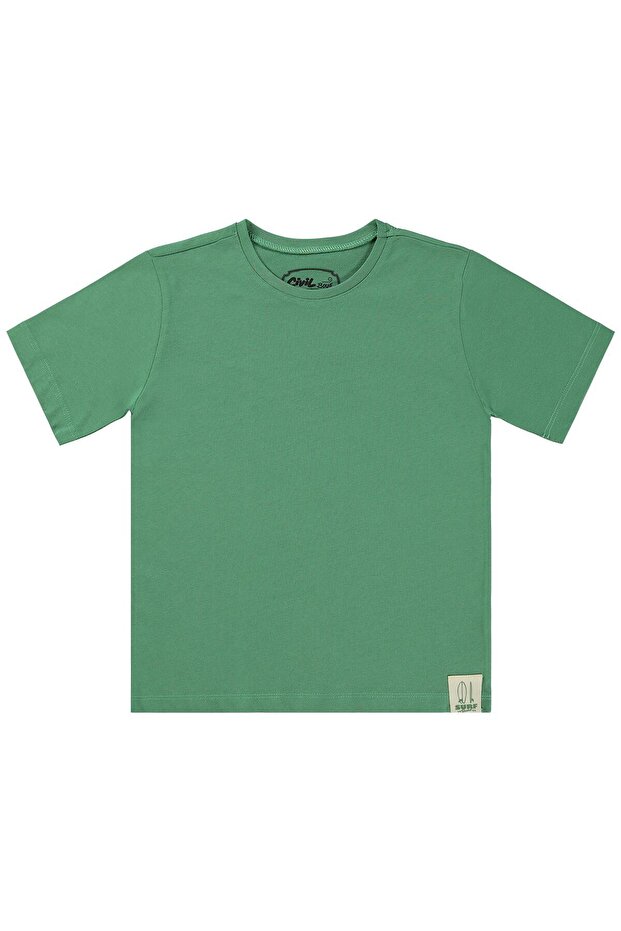 Basic Surf Label T-Shirt for Ages 6-9 - Green