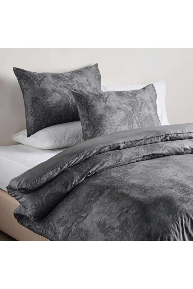 Designora Floral 3-piece Comforter Set 240x260cm - Charcoal