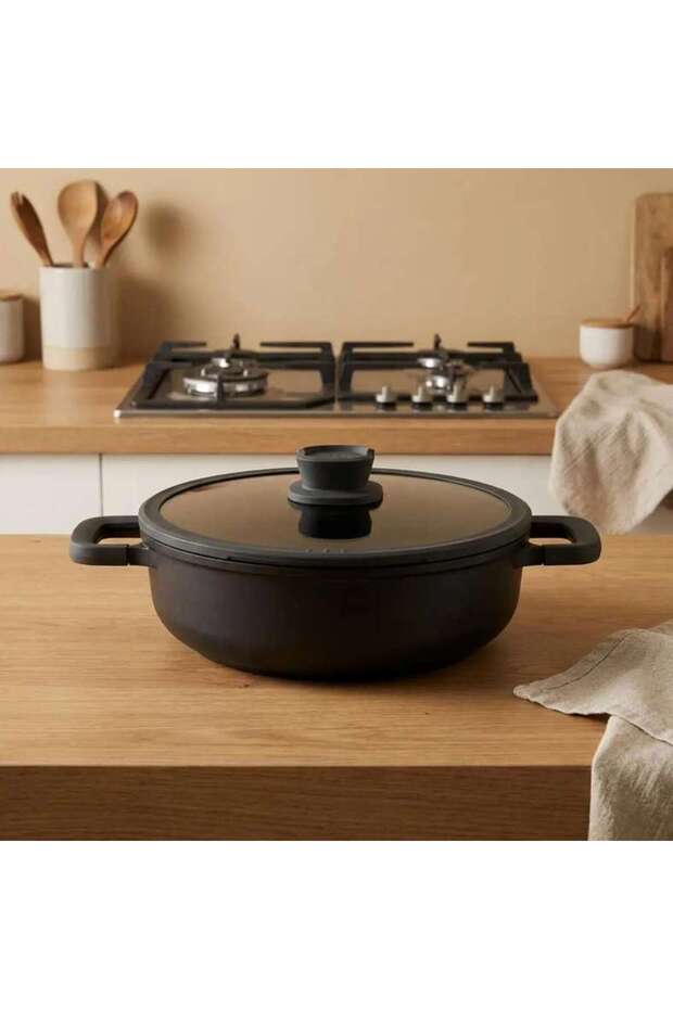 Berghoff Leo Stone Cooking Pot With Lid Dia28cm -black