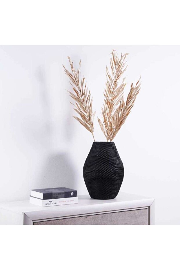 Boheme Rattan Vase 28x41cm - Black