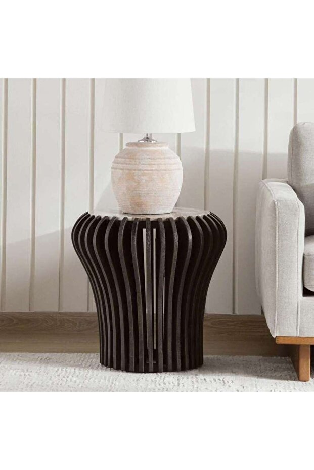 Versa End Table Marble - Walnut - 2
