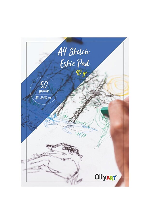 Ollyart Spiral Sketchpad A4 50 Sheets 90Gr