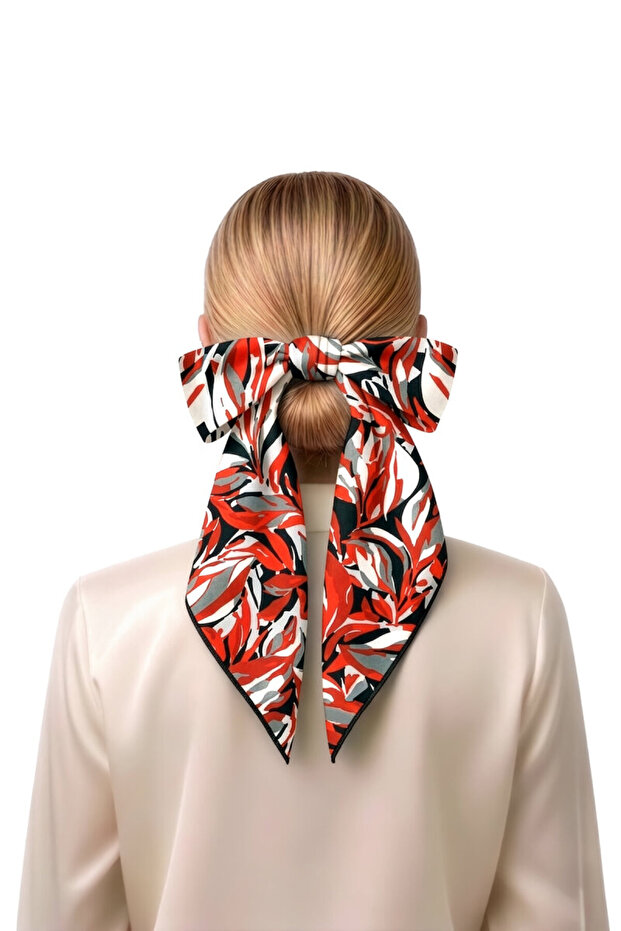 Gray Viva Pattern Silk Handkerchief - 2