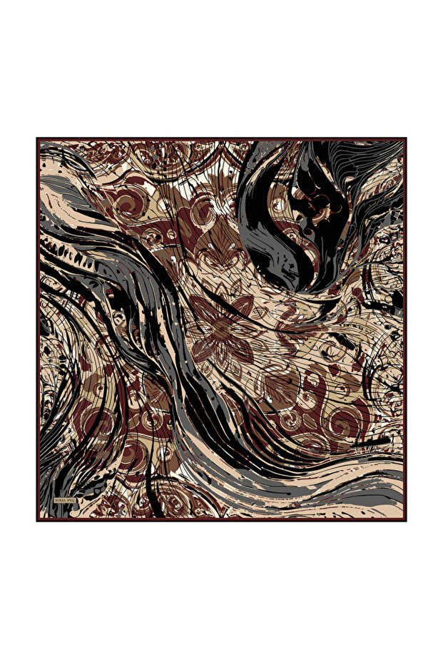 Shiraz Rhythm Pattern Twill Silk Scarf