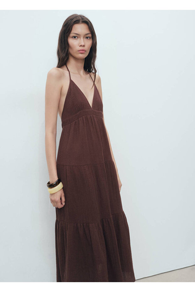 V-neck cotton dress