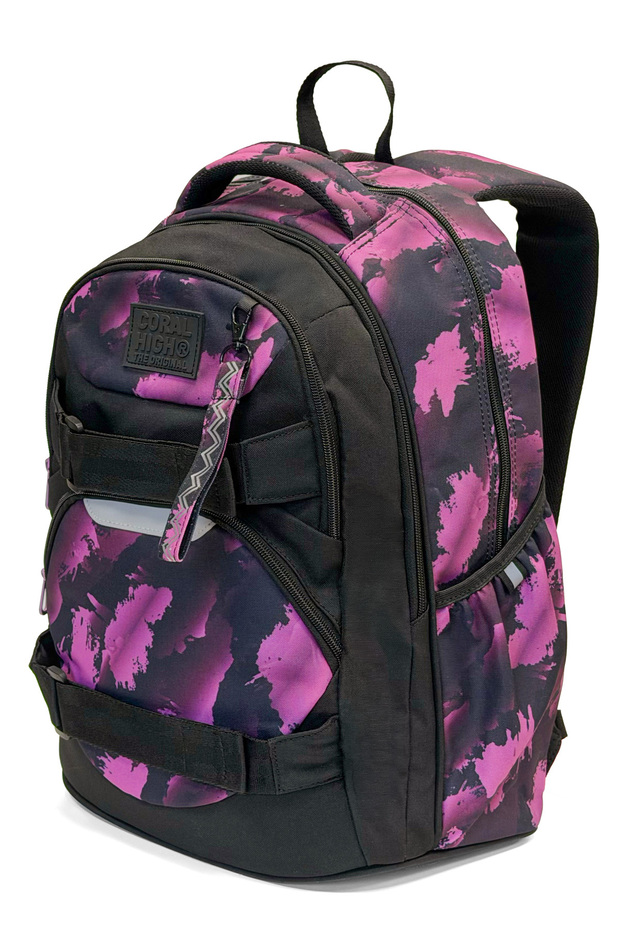 Black Patterned School Backpack 24443 - 7