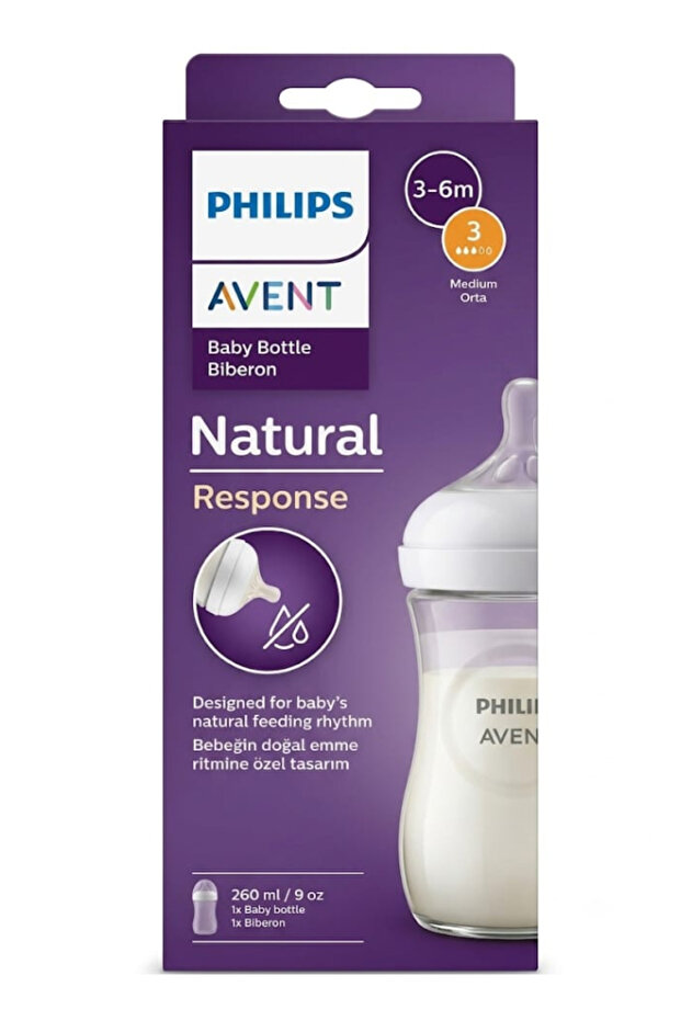 Natural Response PP Feeding Bottle - 260 ml,