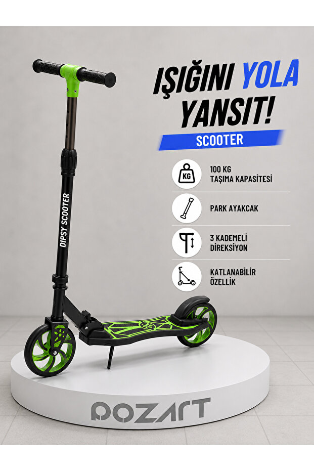 Wheeled Foldable +12 Years Over Max 100 kg Carrying Capacity 9-12 Years Scooter with Brake