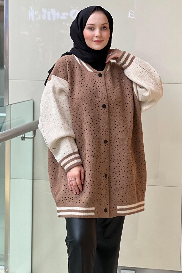 Front and Back Fully Studded Stone Snap Fastener Jacket