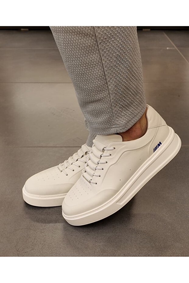 M5491 Off-White Genuine Leather Men's Shoes