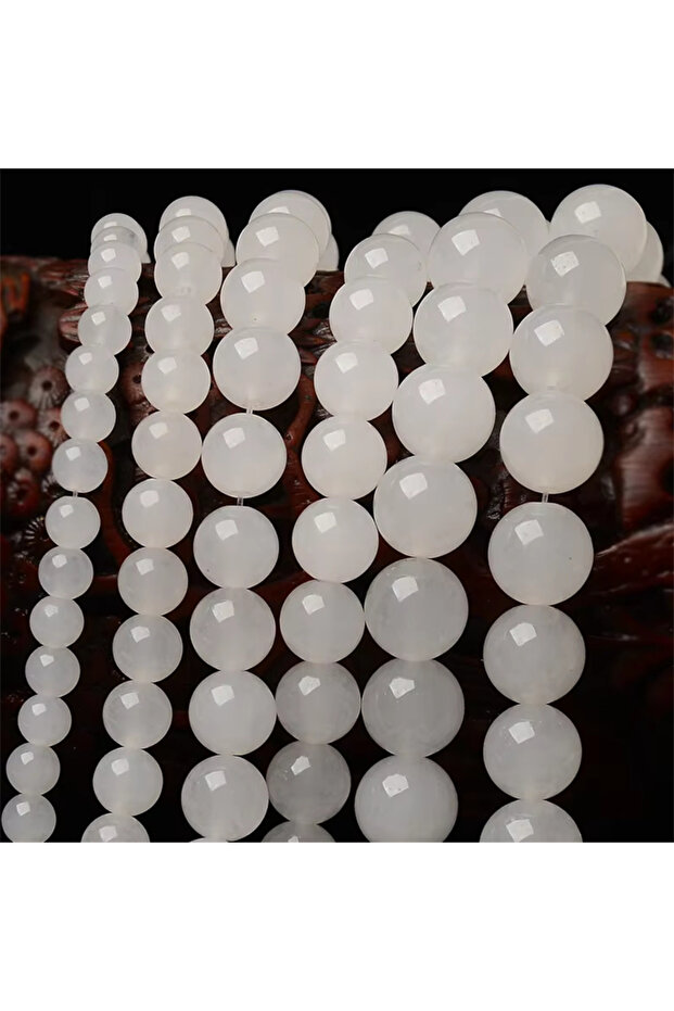 4MM WHITE Wholesale 4/6/8/10mm Natural White Crystal Quartz Stone Round Beads For Jewelry Making DIY