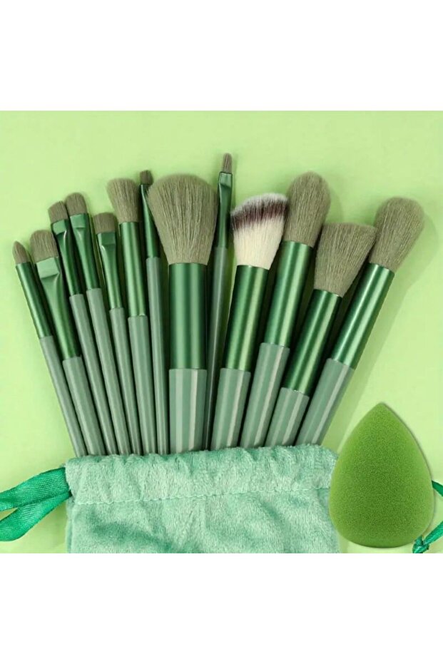 13pcs green egg Makeup Brush Set Soft Fluffy Professiona Cosmetic Foundation Powder Eyeshadow Kabuk