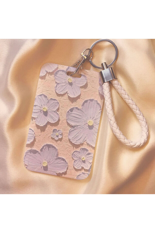 card sleeve1 Oil Painting Flower Rice Card Sleeve Campus Student Card Bus Subway Access Control Car