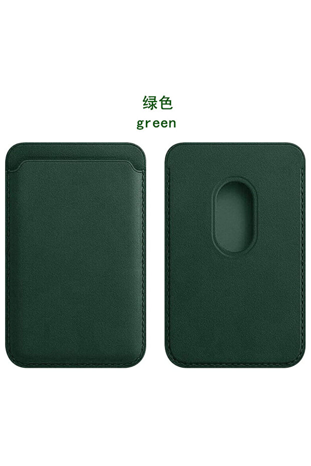 Leather leather green Magsafe Series Magnetic Leather Wallet Case for iPhone with Card Holder Lightn