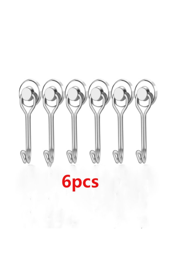 6pcs-D16-yin 20pcs Black Magnetic Hooks Cruis Heavy Duty Neodymium Rare Earth Magnetic Hangers, Extr