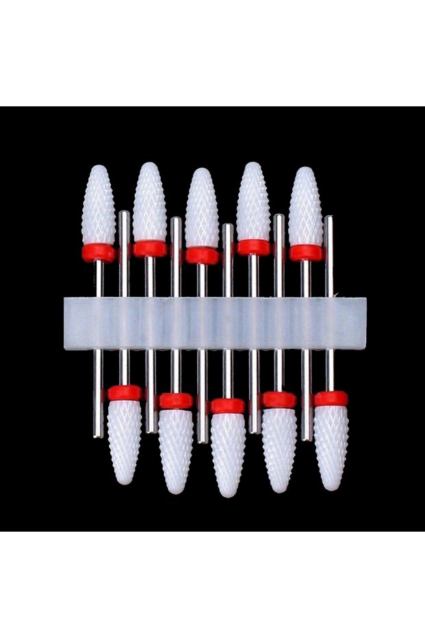 TC19-10PCS 10 Pcs 3/32 Ceramic Nail Drill Bits, Professional & Durable, For Removing Gel Nails, Clea