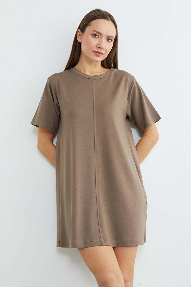 Basic Çimalı Mini Length Modal Dress