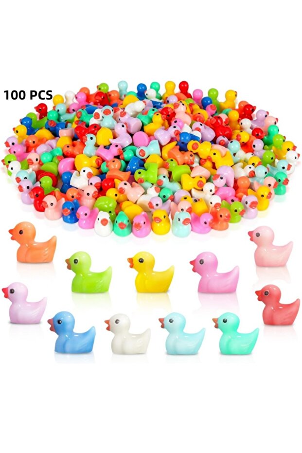 Mix 100 pcs 100/200 Pcs Mini Resin Ducks Bulk Tiny Ducks Set for Potted Miniature Decoration Garden