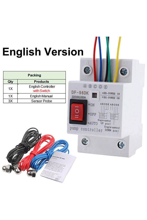 1 مجموعة DF-96DK مع مجسات DF-96ED مفتاح التحكم التلقائي في مستوى المياه 20A 220V خزان المياه السائل