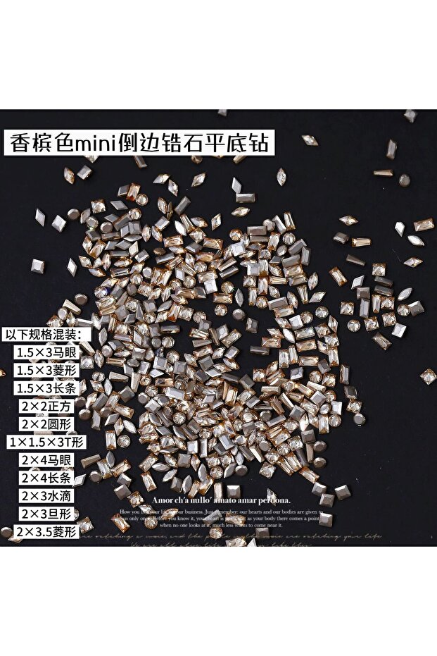 50PCS-MIX-XB Lyle Mini Multi-Size Lightweight Flatback Gems Flat With Beveled Edges Mixed Flatback G