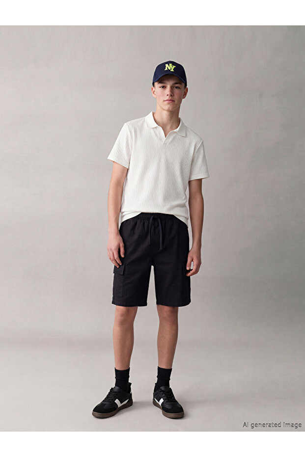 Nevavm Boys' Cargo Shorts with Elastic Waist