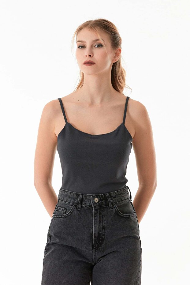 Basic Snap Rope Strap Bodysuit - 7