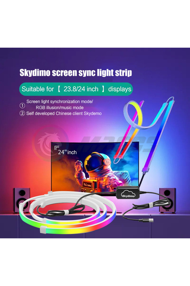 For 24 inch Monitor Skydimo Monitor Ambilight Lights PC E-Sport Gamer Ambient RGB Strip, Desktop Com