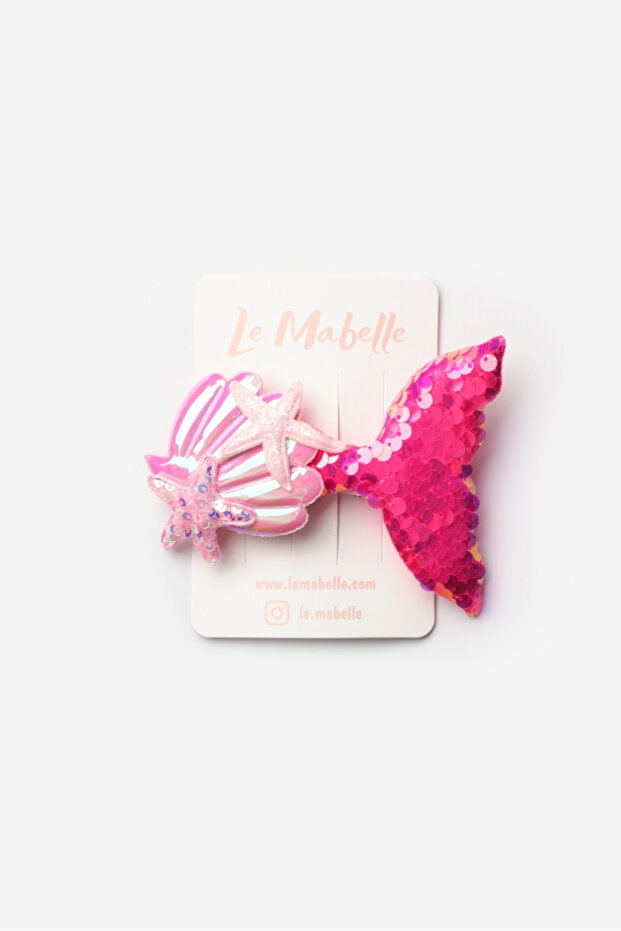 Fuchsia Sequin Mermaid Girl's Clip Buckle
