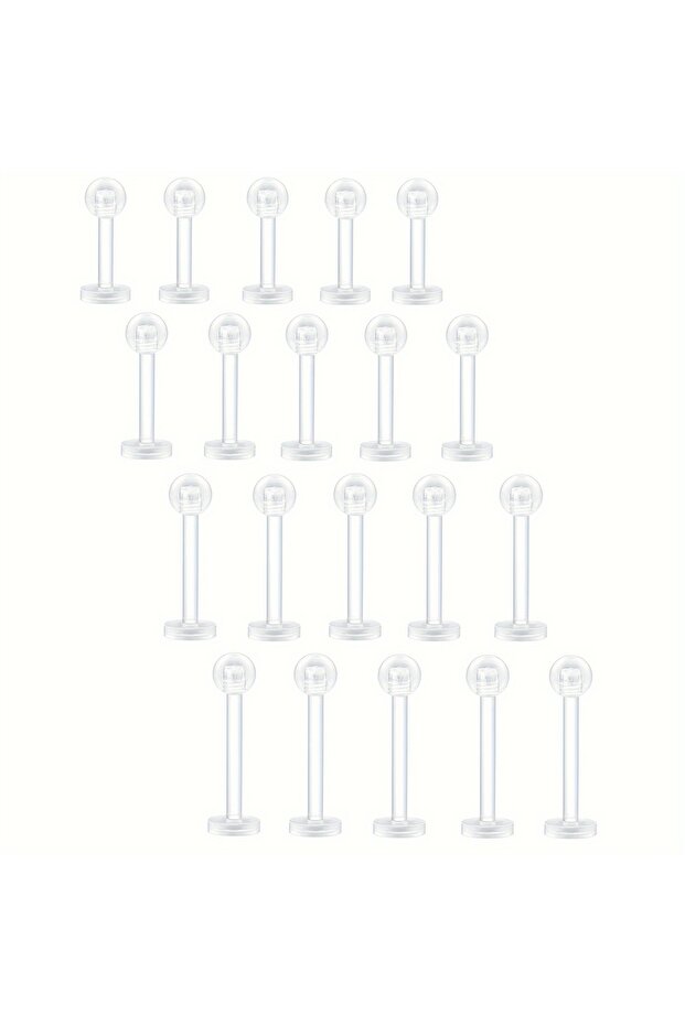 20Pcs 6-8-10-12mm 10~20pcs/Set Transparent Acrylic Bioflex Tragus Retainer Lip Studs Ear Helix Earri