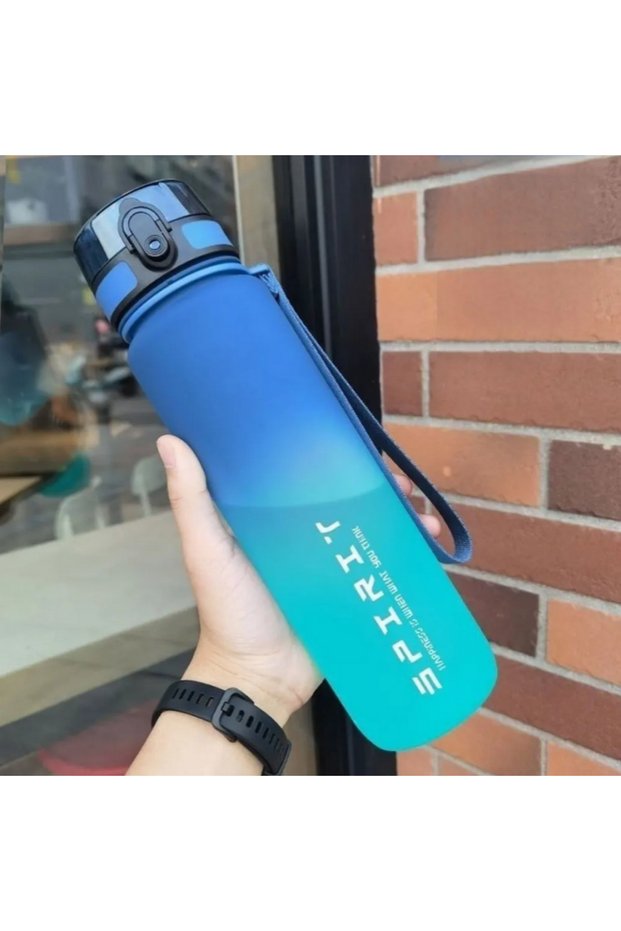 1000ML blue green 500ML/650ML/1000ML Large Capacity Sports Bottle Motivational Leak Proof Portable R