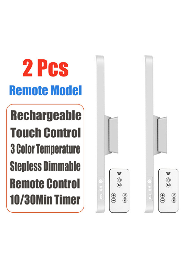 3 Colors in 1 Remote x 2 LED Table Lamp Magnetic Hanging USB Rechargeable Desk Lamp 3 Color Reading