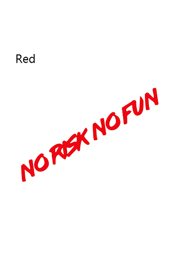 22X2.4CM Red 22x2.4cm NO RISK NO FUN Car Sticker Styling Car Body Window Windshield Bumper Motorcycl