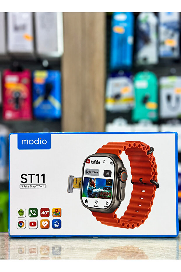 ساعة ذكية ST11 مع 3 أزواج من الأحزمة