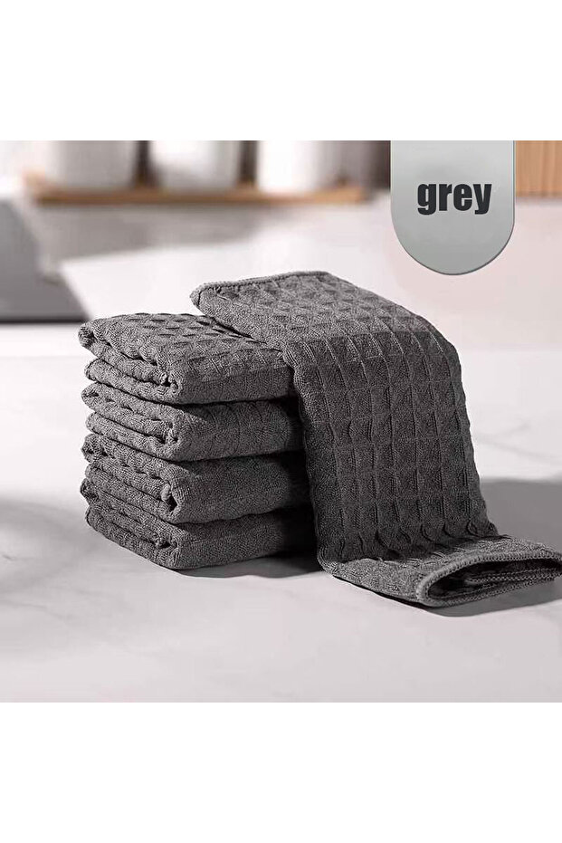 5pcs grey-30cm 5Pcs Kitchen Cleaning Cloth Super Absorbent Barista Bar Towel Household Cleaning Clot
