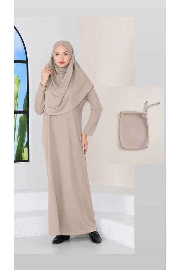 Practical One-Piece Prayer Gown with Head Cover, with Portable Pouch, with Carry Bag