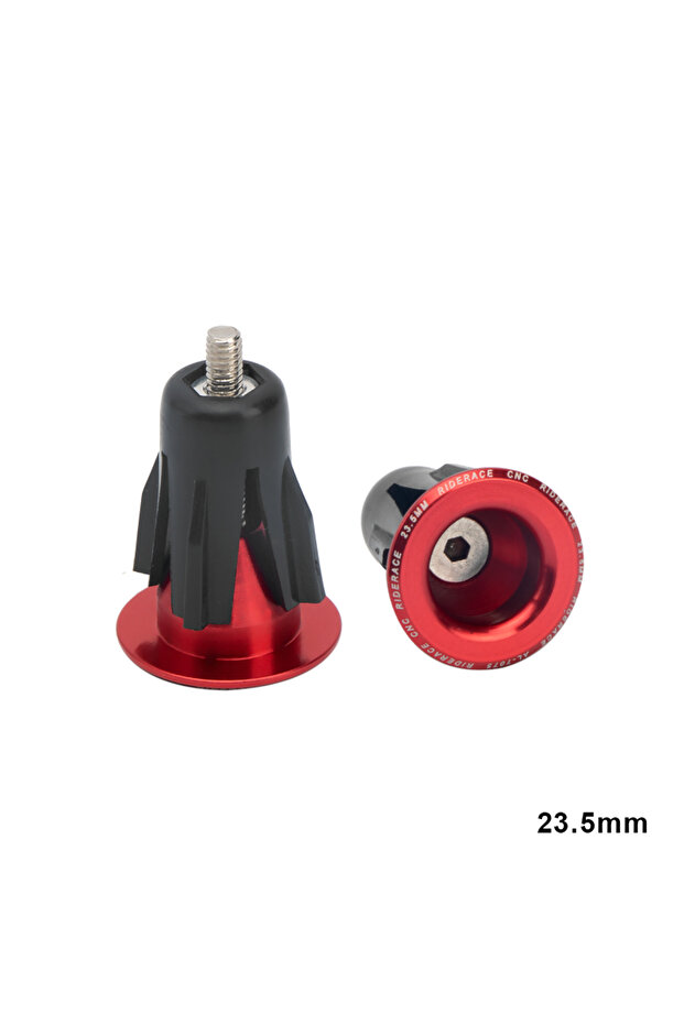 Red 23.5mm RIDERACE Bicycle Grip Handlebar End Cap 23.5MM Aluminium Alloy Road Cycling Handlebar Gri