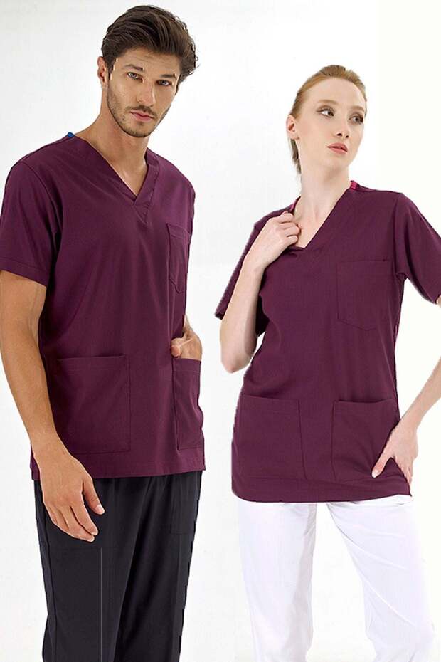 Plum Silva Luxury Lycra Doctor Nurse Single Top Jersey