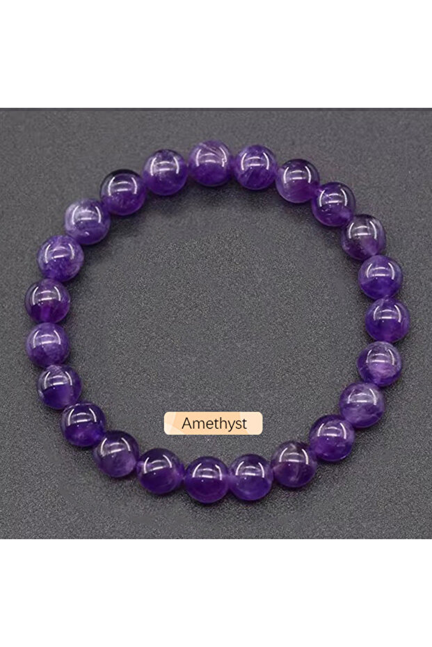 amethyst Natural Stone Bead Bracelet For Lady Men Tigers Eye Amethyst Red Agate Turquoise Elastic Ba