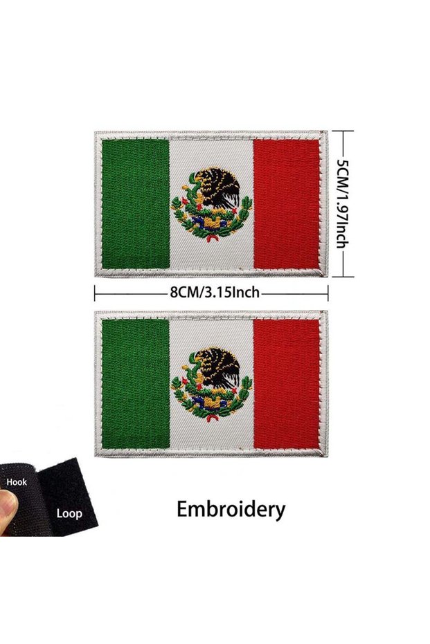 HK79-2-2PCS HECHO EN MEXICO Emblem,Mexico Eagle National Flag Badge Clothes Applique Embroidery Patc
