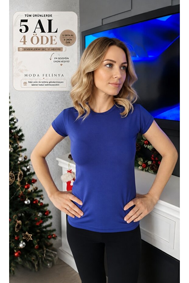 Women's Short Sleeve Circular Neck Lilac Blue Purple Body