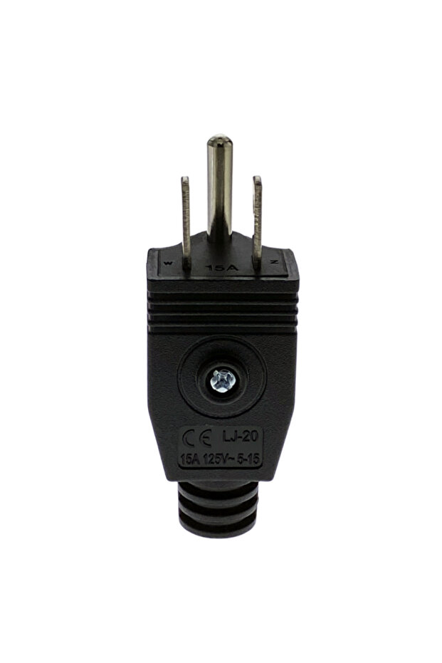 black US American 3 Pin Nema 5-15P AC Electrical Power Male Plug Adaptor Adapter Wire Rewireable Ext