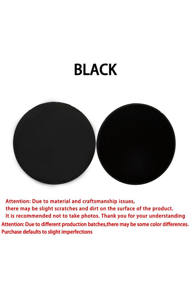 BLACK 2pcs Solid Color Yoga Sliding Discs Fitness Foot Sliding Pads for Abdominal Core Training And