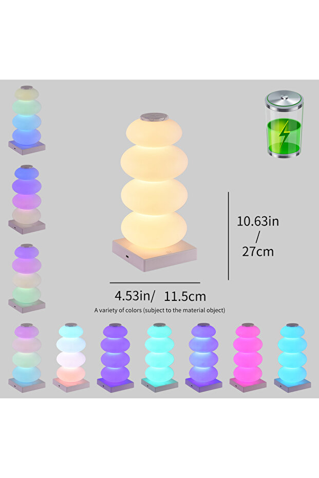 B With battery Touch Switch LED RGB 16 Color DIY Multi-Step Color Changing Table Lamp Bedroom Bedsid