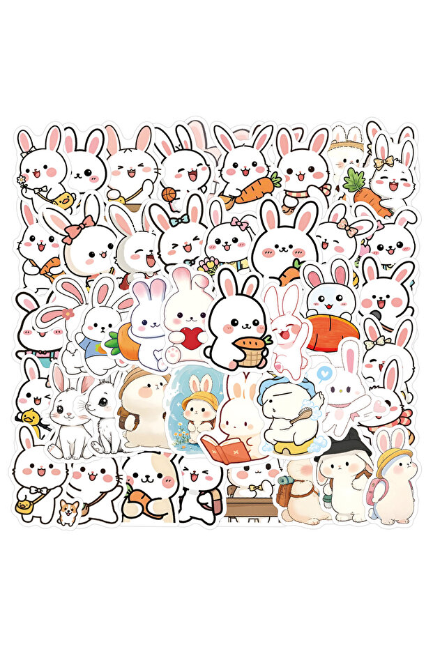 60PCS 60/120PCS Cute Animal Series Rabbit Graffiti Stickers Luggage Water Cup Scooter Stickers