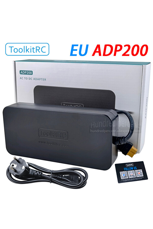 محول طاقة TK EU ADP200 ToolkitRC ADP200 V2 بقوة 200 واط تيار مستمر 19.5 فولت 10.3 أمبير مع مخرج XT60 لسيارات الألعاب النموذجية