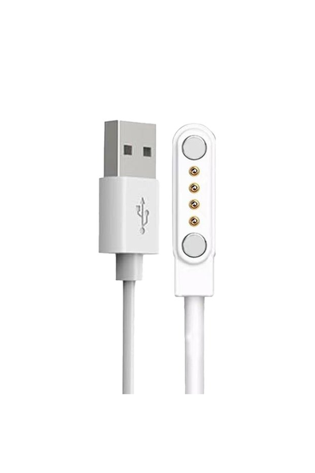 White Universal Charging Cable 4 Pin Magnetic Cable Cord for Smart Watch GT88 GT68 KW08 KW18 KW88 KW