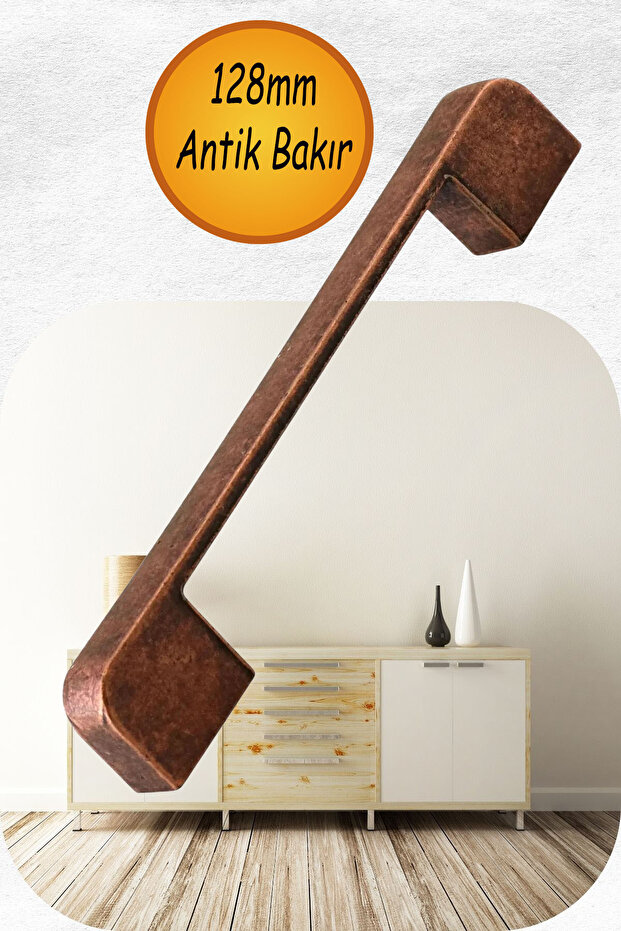 Gölcük Furniture Drawer Kitchen Cabinet Cupboard Handles Handle Handle Antique Copper Metal Handle 128 Mm.